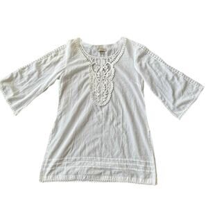 Peppermint Bay Embroidered White Coverup Dress Boho Resort Wear Women’s medium
